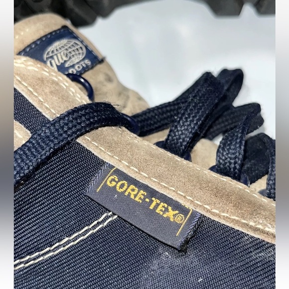 Vasque HIKING ankle Boots Gore-Tex 7534 TAN BLUE Womens 8,  Made In Italy, SUEDE - Picture 13 of 16